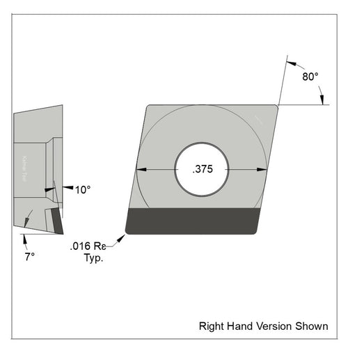 CCGT-32.51 Full Edge RH (10pcs.) Polycrystalline Diamond (PCD) Coarse Grade CTM302 (2/30µm)