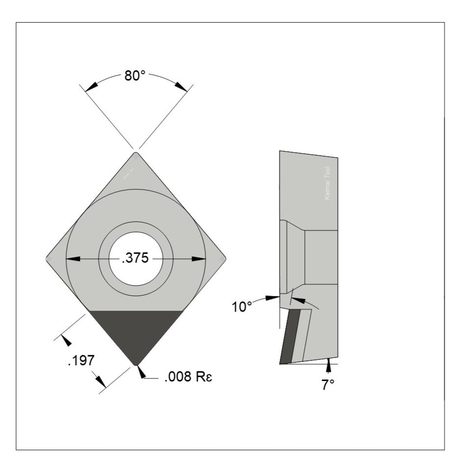 CCGT-32.50.5 Polycrystalline Diamond (PCD) Coarse Grade CTM302 (2/30µm)