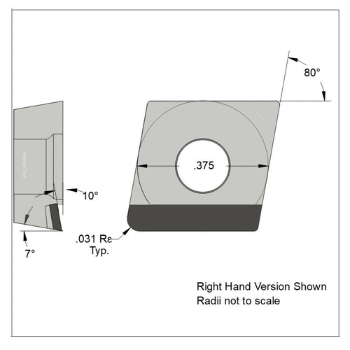 CCGT-32.52 Full Edge RH (10pcs.) Polycrystalline Diamond (PCD) Coarse Grade CTM302 (2/30µm)