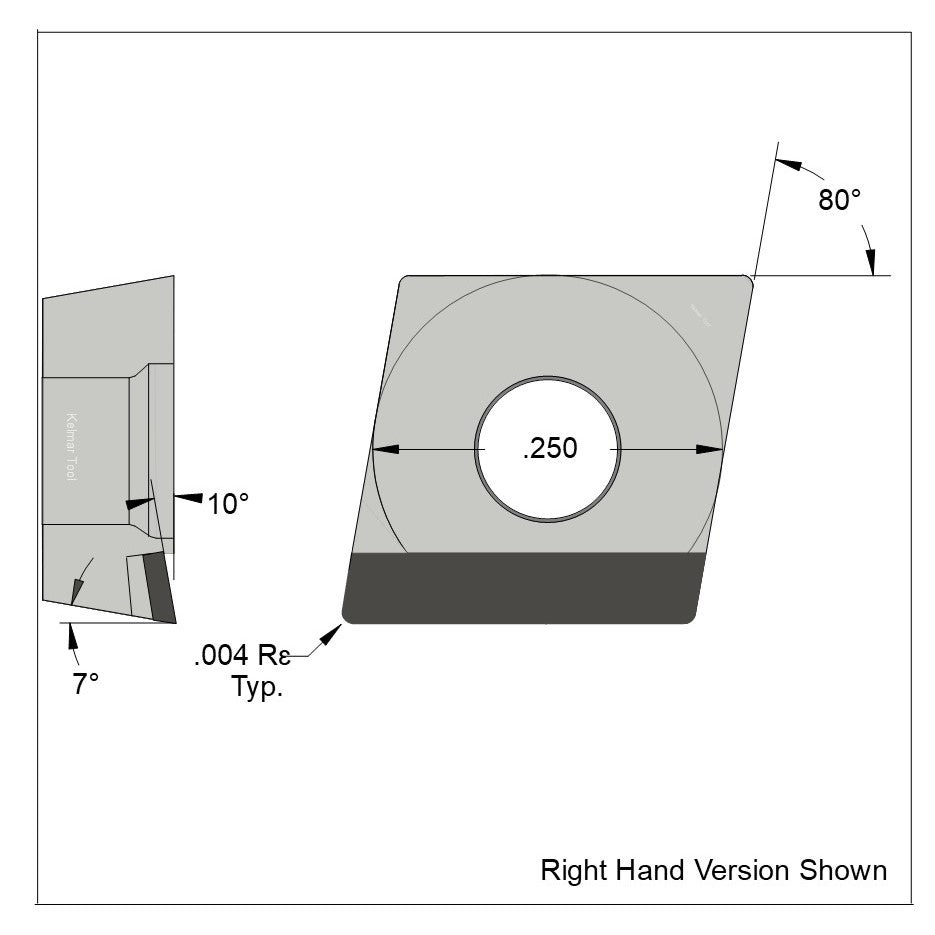 CCGT-21.50.25 Full Edge RH (10pcs.) Polycrystalline Diamond (PCD) Coarse Grade CTM302 (2/30µm)