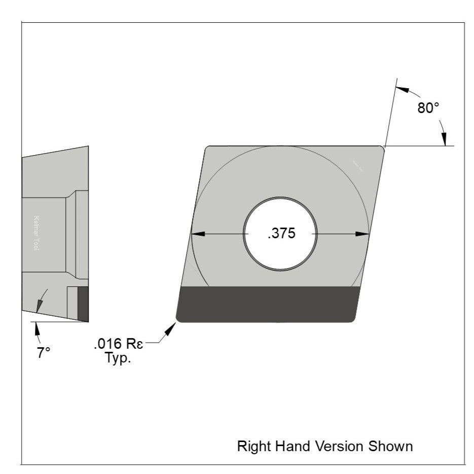 CCGW-32.51 Full Edge RH (10pcs) Polycrystalline Diamond (PCD) Coarse Grade CTM302 (2/30µm)