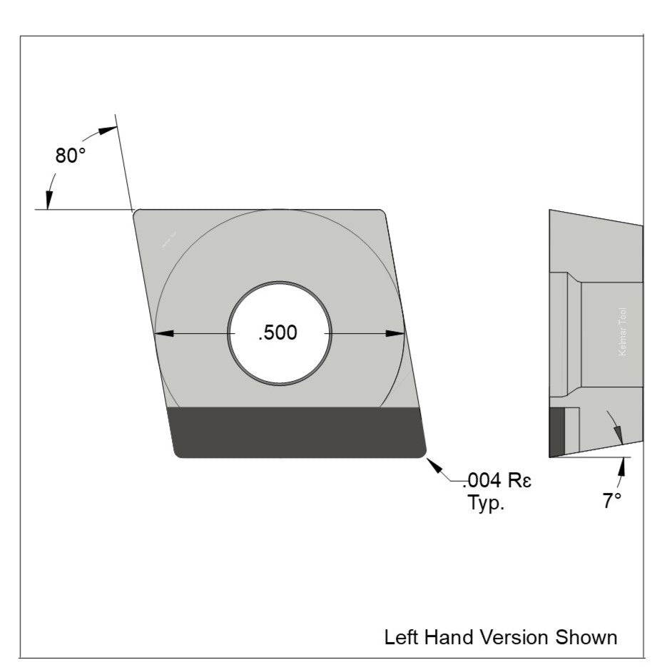 CCGT-430.25 Full Edge LH Polycrystalline Diamond (PCD) Coarse Grade CTM302 (2/30µm)