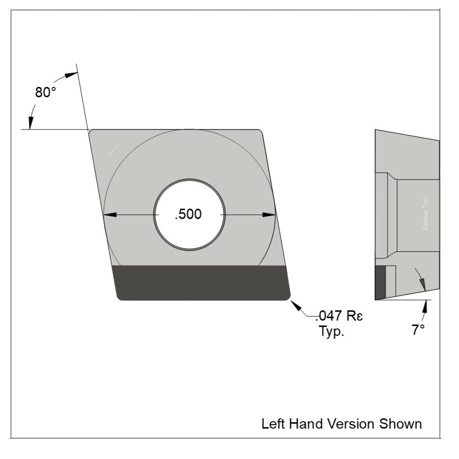 CCGW-433 Full Edge LH Polycrystalline Diamond (PCD) Coarse Grade CTM302 (2/30µm)