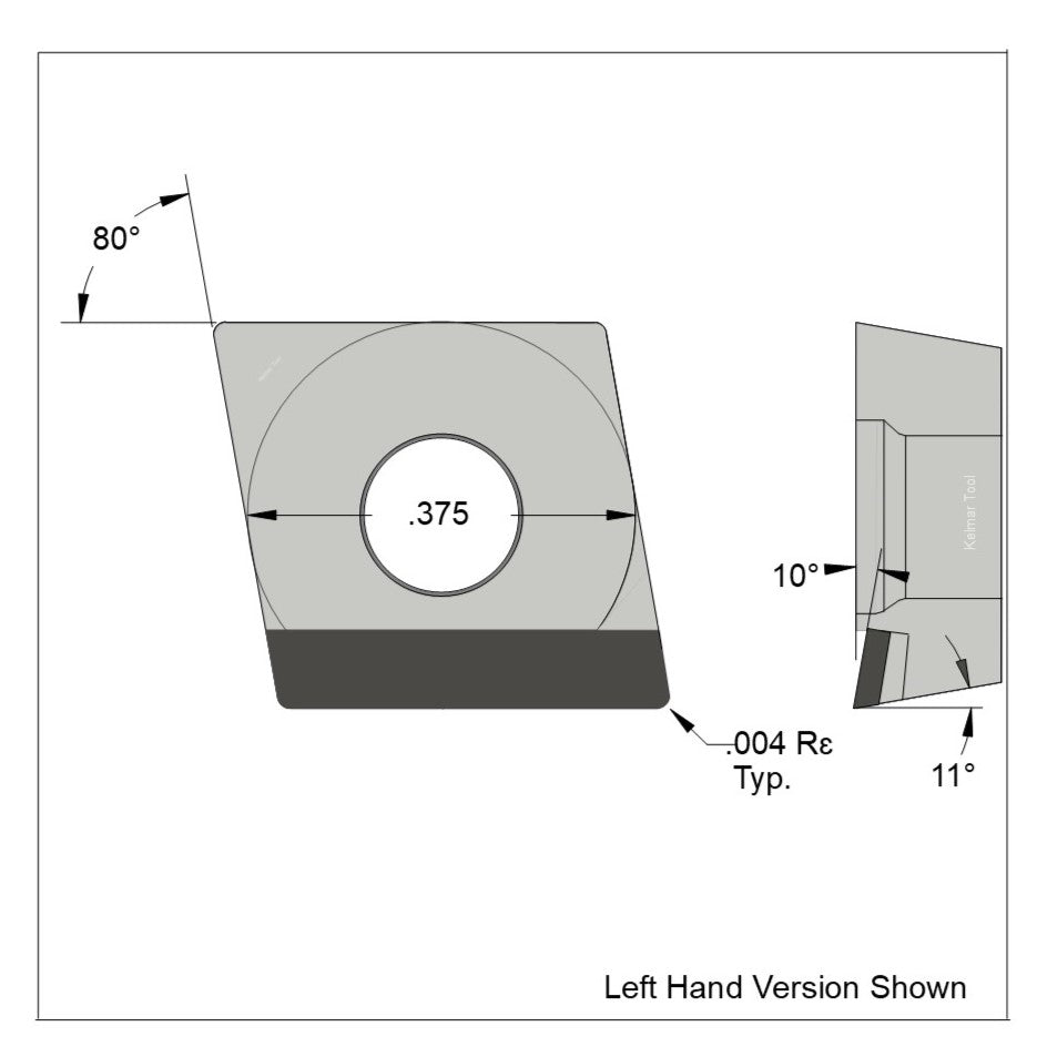 CPGT-32.50.25 Full Edge LH Polycrystalline Diamond (PCD) Coarse Grade CTM302 (2/30µm)
