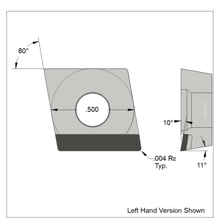 CPGT-430.25 Full Edge LH Polycrystalline Diamond (PCD) Coarse Grade CTM302 (2/30µm)