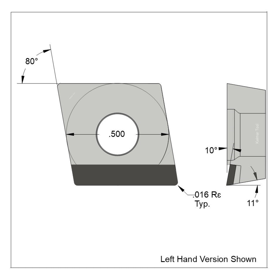 CPGT-431 Full Edge LH Polycrystalline Diamond (PCD) Coarse Grade CTM302 (2/30µm)