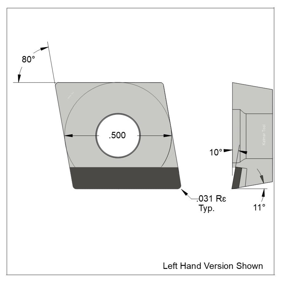 CPGT-432 Full Edge LH Polycrystalline Diamond (PCD) Coarse Grade CTM302 (2/30µm)