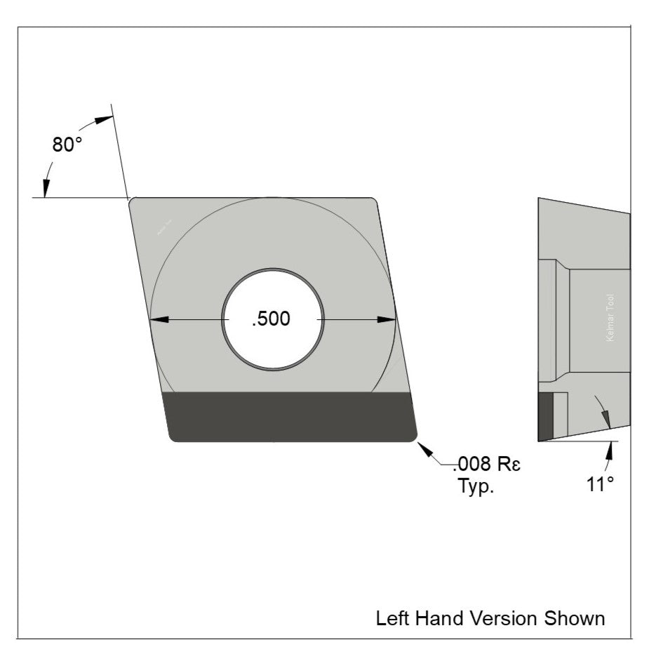 CPGW-430.5 Full Edge LH Polycrystalline Diamond (PCD) Coarse Grade CTM302 (2/30µm)